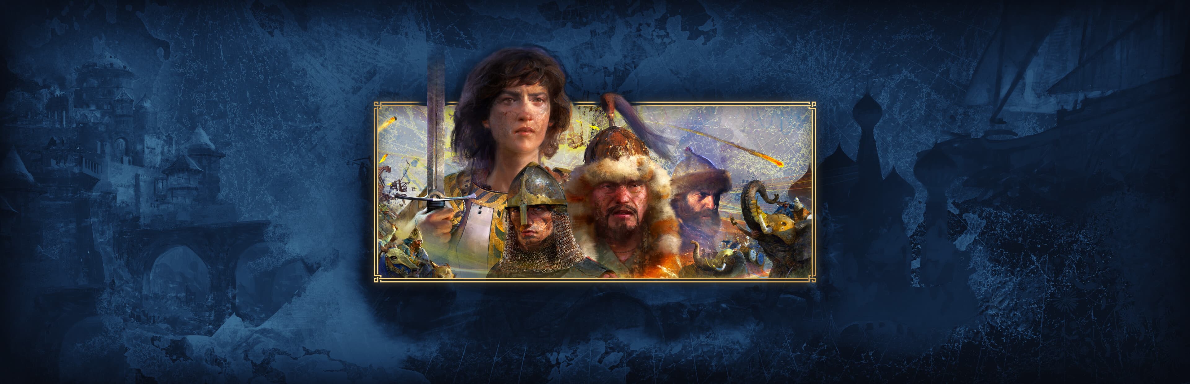Age of Empires IV medieval soldiers and siege weapons in a large-scale battlefield