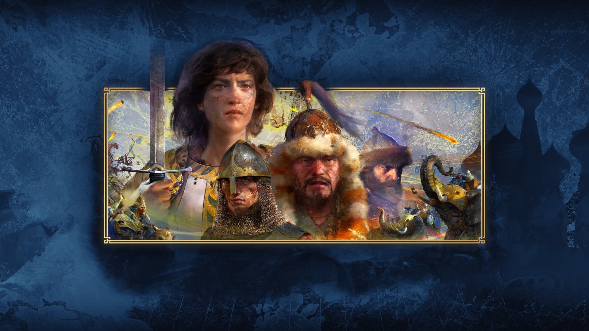 Age of Empires IV medieval city with villagers and structures