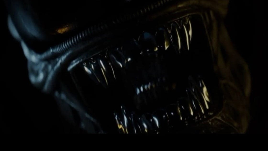 Alien Isolation 2 stormy colony world environment with xenomorph silhouette