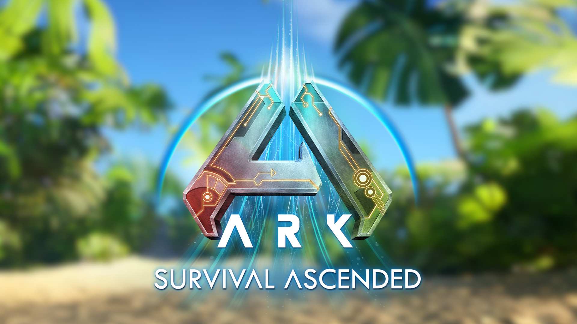 ARK: Survival Ascended Pteranodon flying over landscape with patch notes overlay