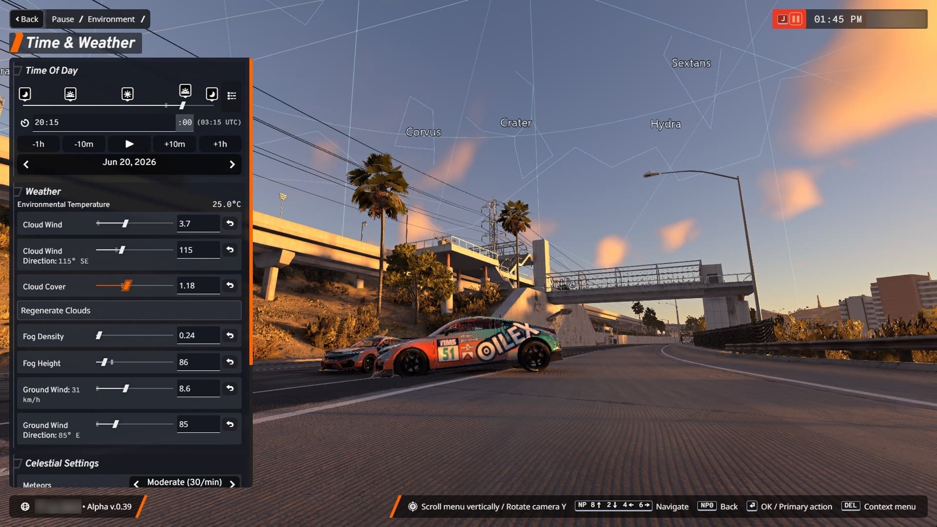 BeamNG.drive V0.39 key art showing new Cherrier Ardente coupe with enhanced graphics and volumetric clouds.