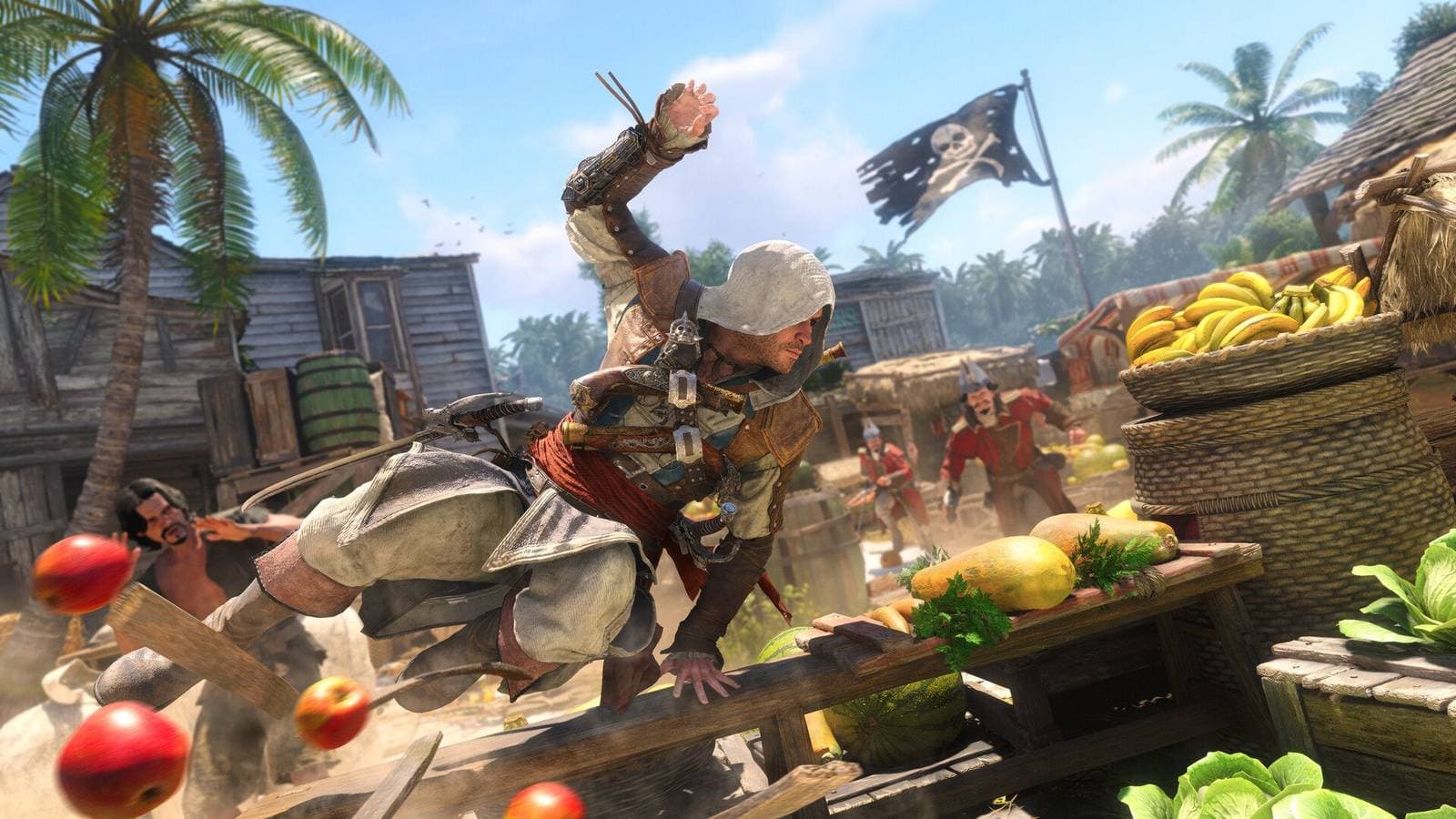 Edward Kenway in combat in Assassin's Creed Black Flag Resynced on PS5