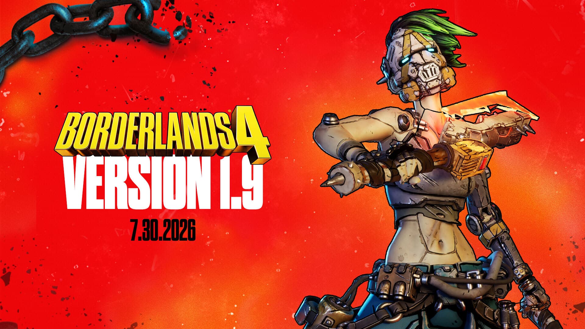 Borderlands 4 vault hunter facing Pearlescent weapon loot in desert arena setting