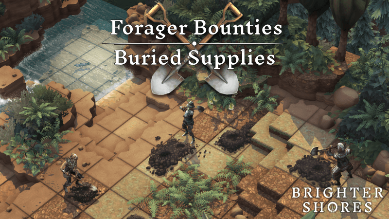 Brighter Shores Forager character with shovel and treasure map