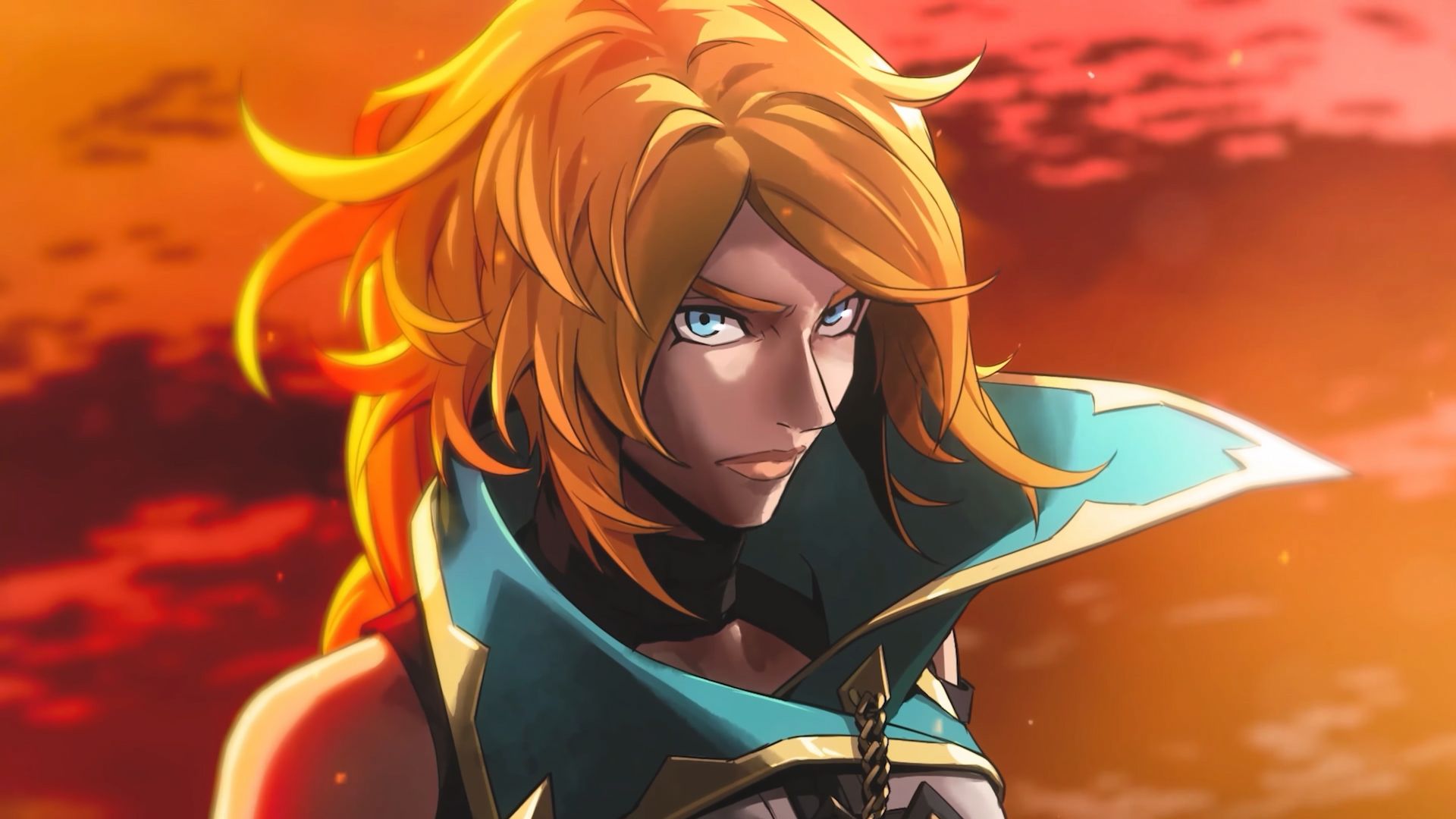 Rose Belmont wielding her whip sword in Castlevania Belmont's Curse key art