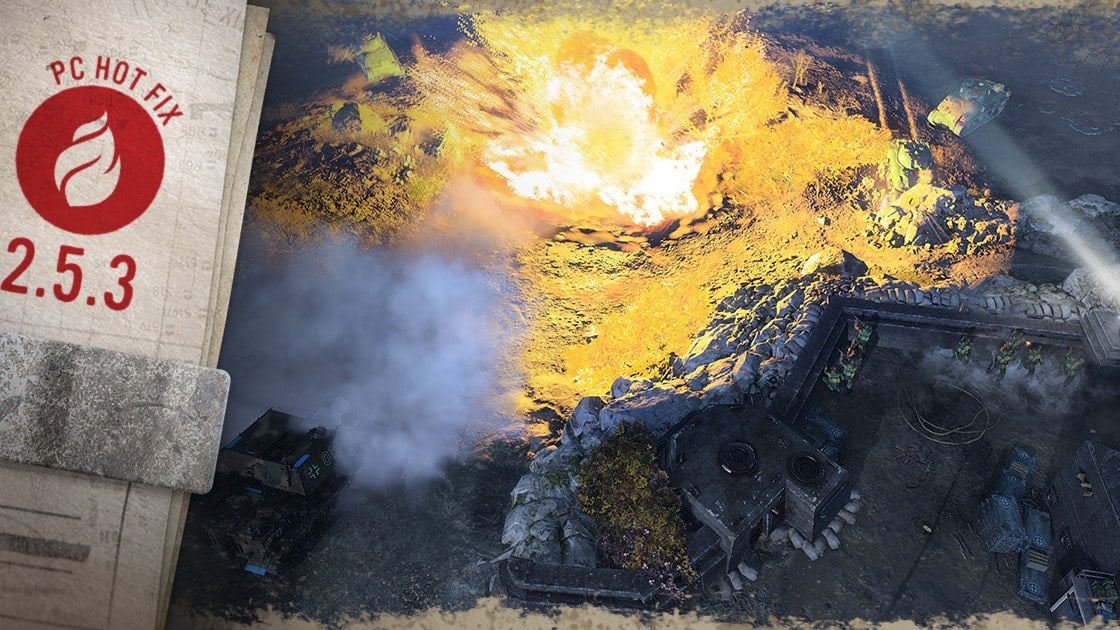 Company of Heroes 3 soldiers advancing through North African terrain with tanks