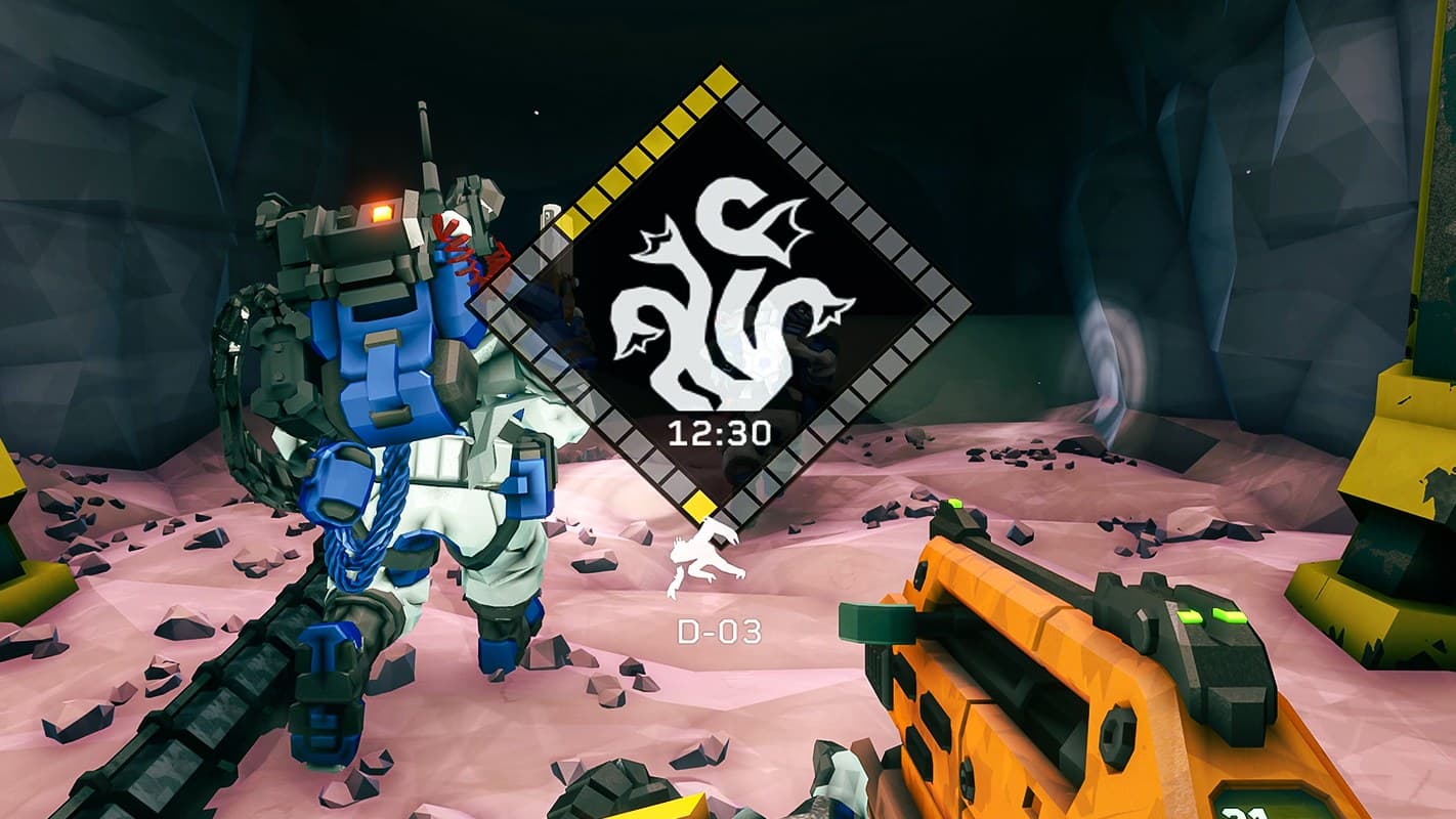 Deep Rock Galactic Rogue Core Update 01 key art showing new Trident weapon and Voidkin Drifter enemy