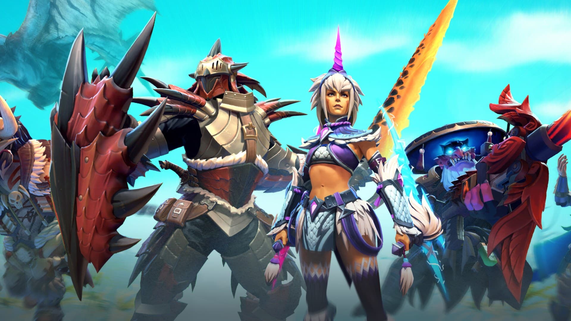 Dota 2 hero lineup in dramatic battle scene with glowing abilities