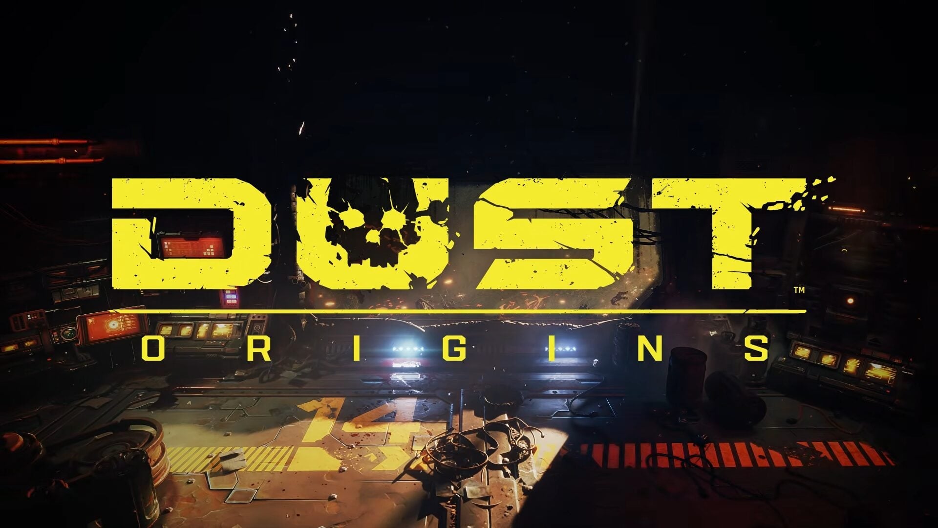 DUST Origins teaser art showing a dark sci-fi orbital prison station setting