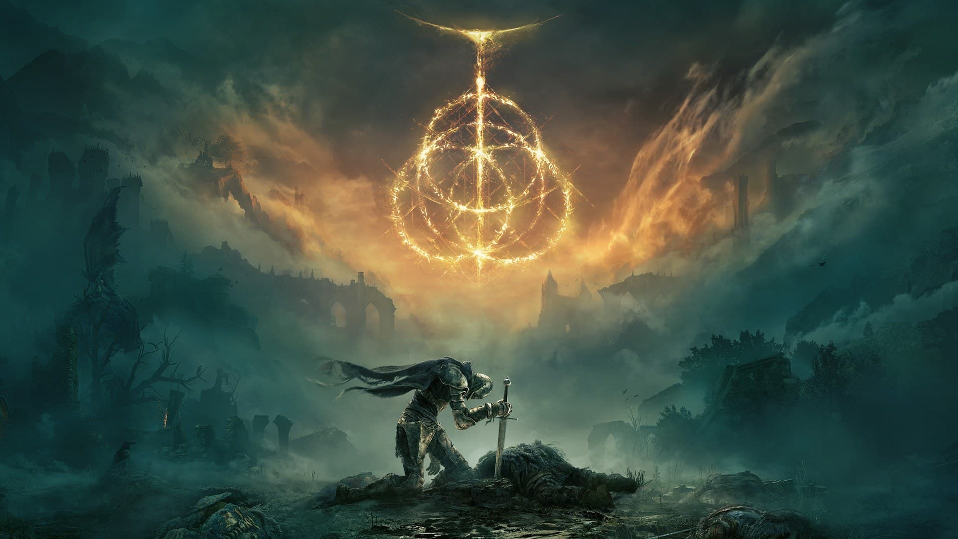 Elden Ring Tarnished Edition key art featuring the Tarnished warrior in the Lands Between