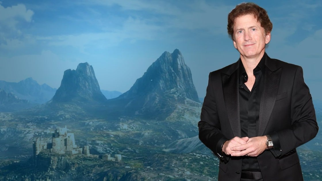 The Elder Scrolls 6 teaser landscape showing a mountainous fantasy horizon at dawn