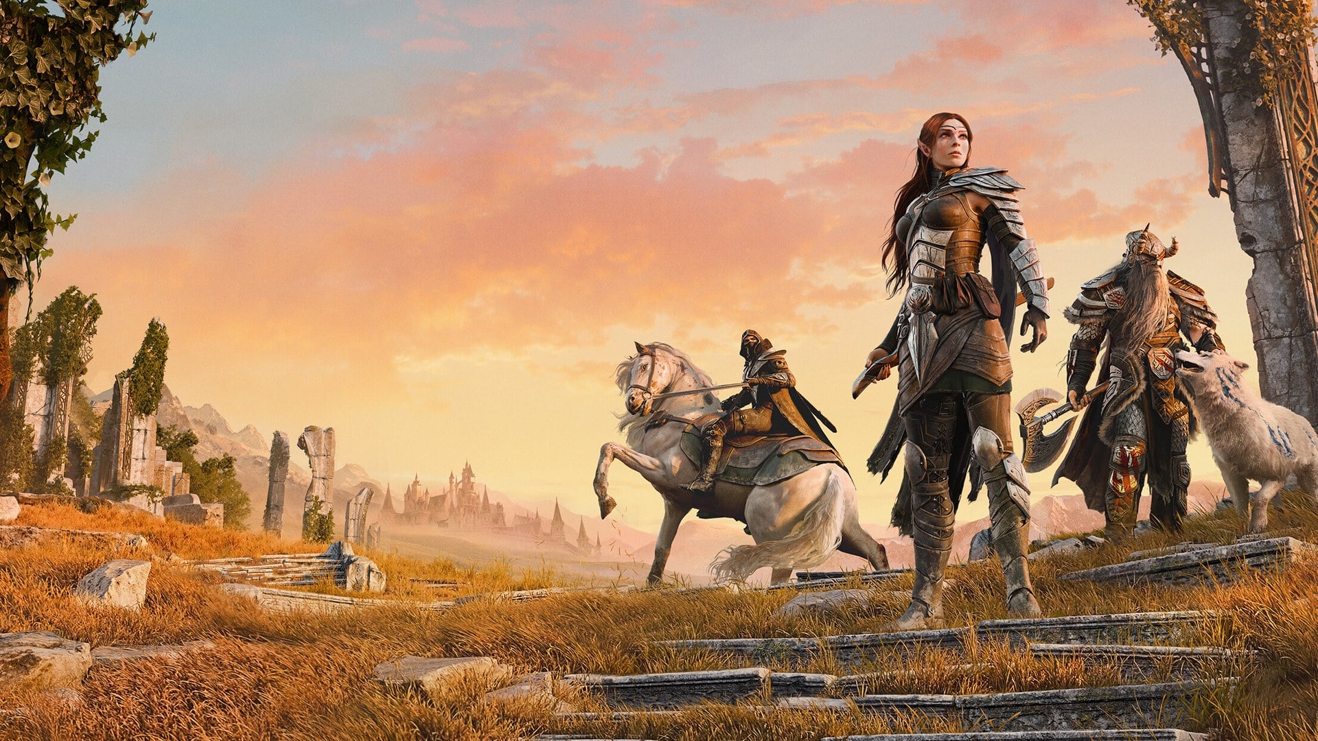 The Elder Scrolls Online landscape artwork showing Tamriel's fantasy world