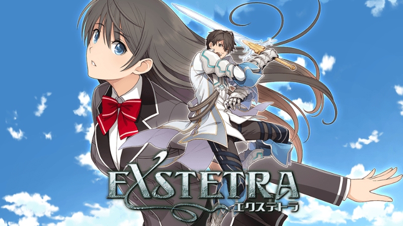 EXSTETRA title screen and gameplay interface showing graphics settings menu
