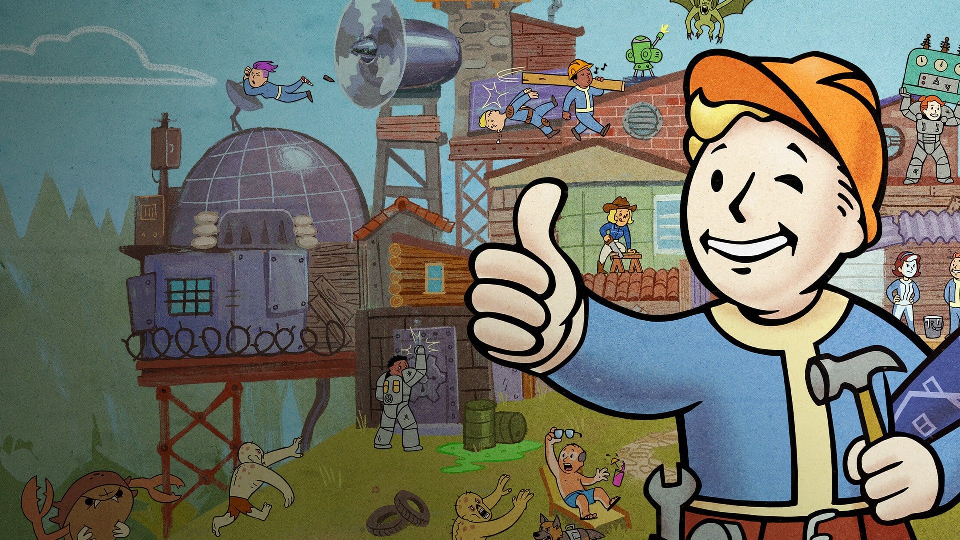 Fallout 76 Infestations update key art showing enemy factions overtaking Appalachian locations