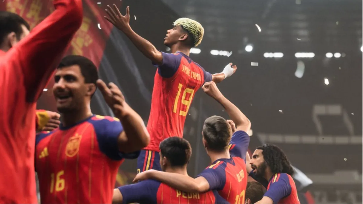 EA Sports FC 27 The Grounds social hub showing themed football districts and player avatars