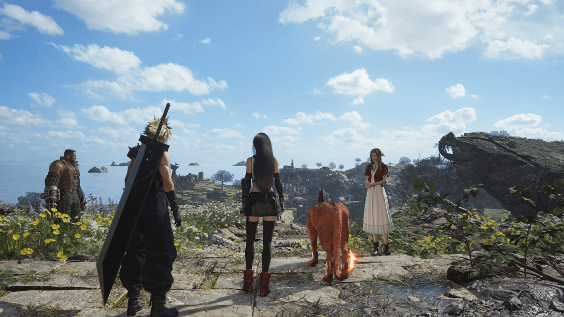 Final Fantasy 14 characters socializing in Limsa Lominsa Lower Decks plaza
