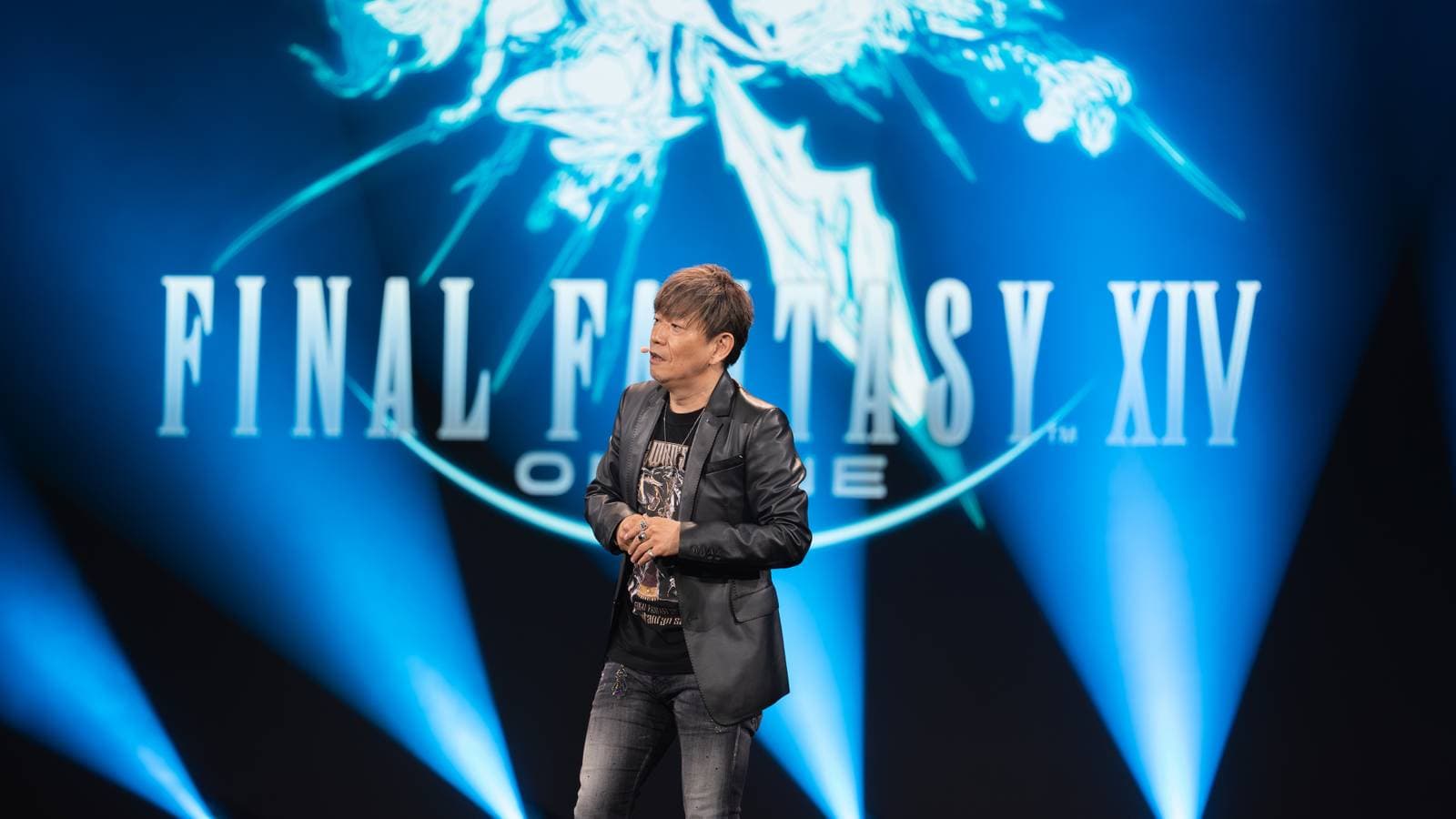 Final Fantasy 14 key art featuring the Warrior of Light in Evercold expansion imagery
