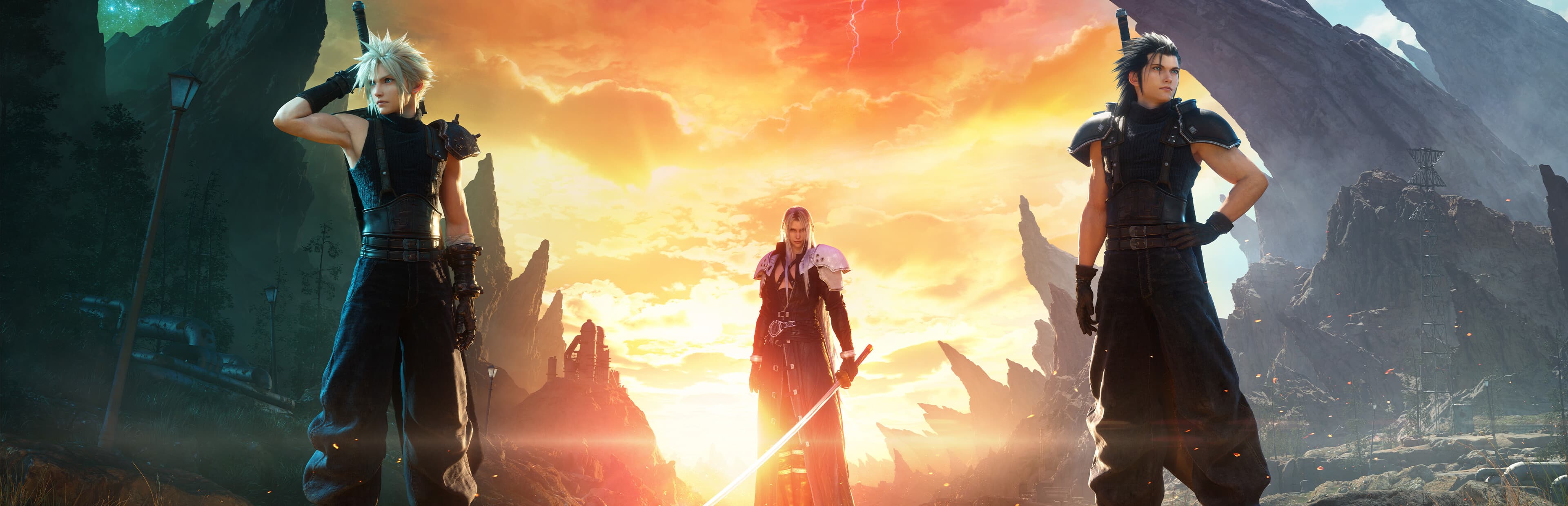 Cloud and party in Final Fantasy VII Rebirth exploring an open world environment