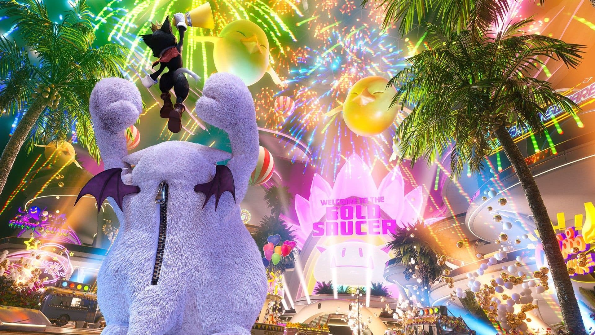 Cloud Strife in Final Fantasy 7 Rebirth looking toward the horizon with party members