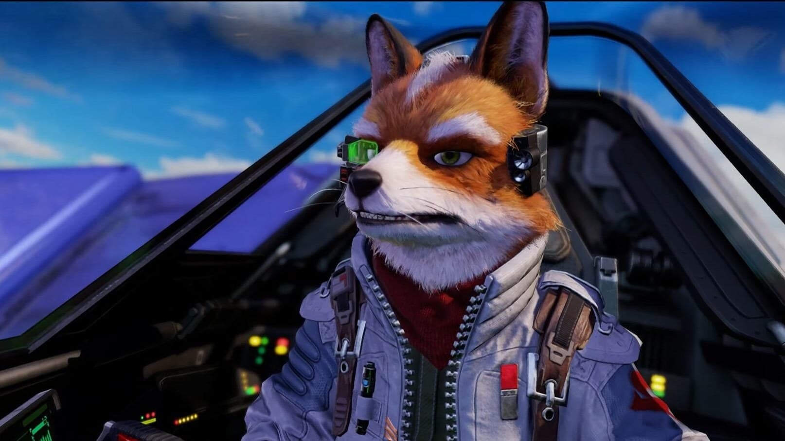 Fox McCloud in his Arwing cockpit in Star Fox for Nintendo Switch 2