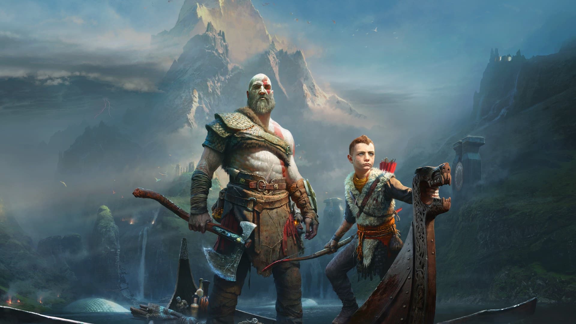 Ryan Hurst in costume as Kratos on the God of War TV show set