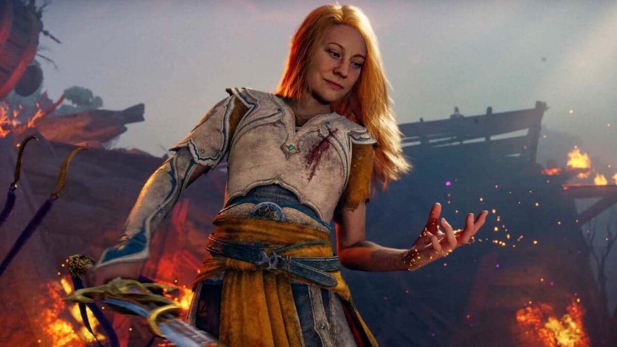 God of War Laufey key art featuring Faye in the afterlife realm