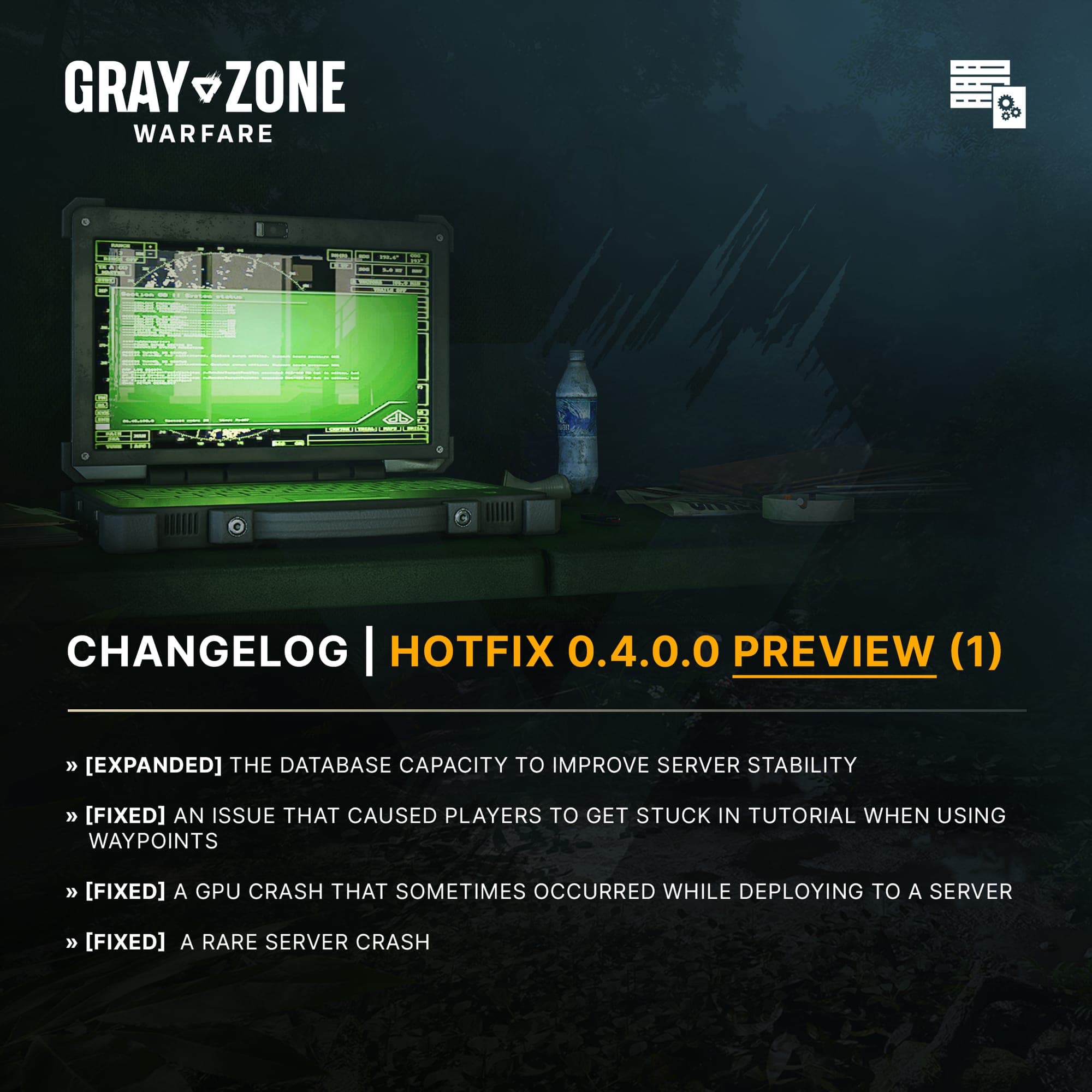 Gray Zone Warfare Hotfix 0.4.0.0 Preview (1) Now Live (28th March)