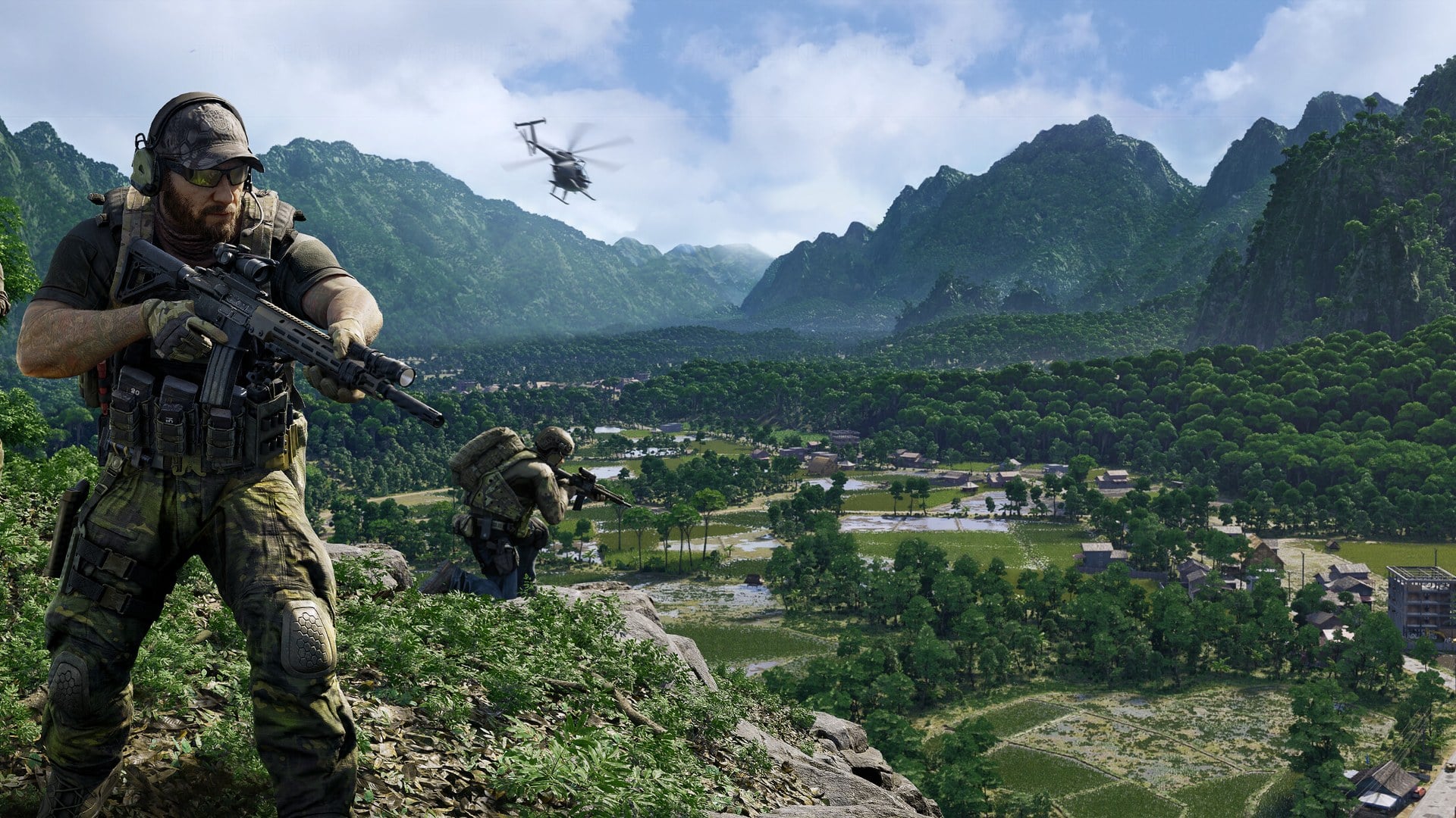 Gray Zone Warfare soldier in tactical gear moving through jungle environment