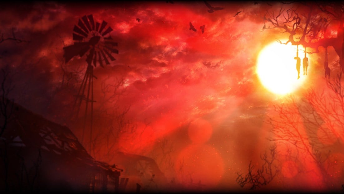 Grim Dawn Fangs of Asterkarn expansion key art with dark fantasy atmosphere