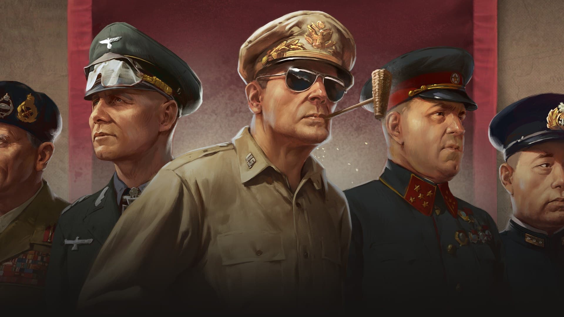 Hearts of Iron IV Thunder at our Gates expansion art showing Pacific theater nations