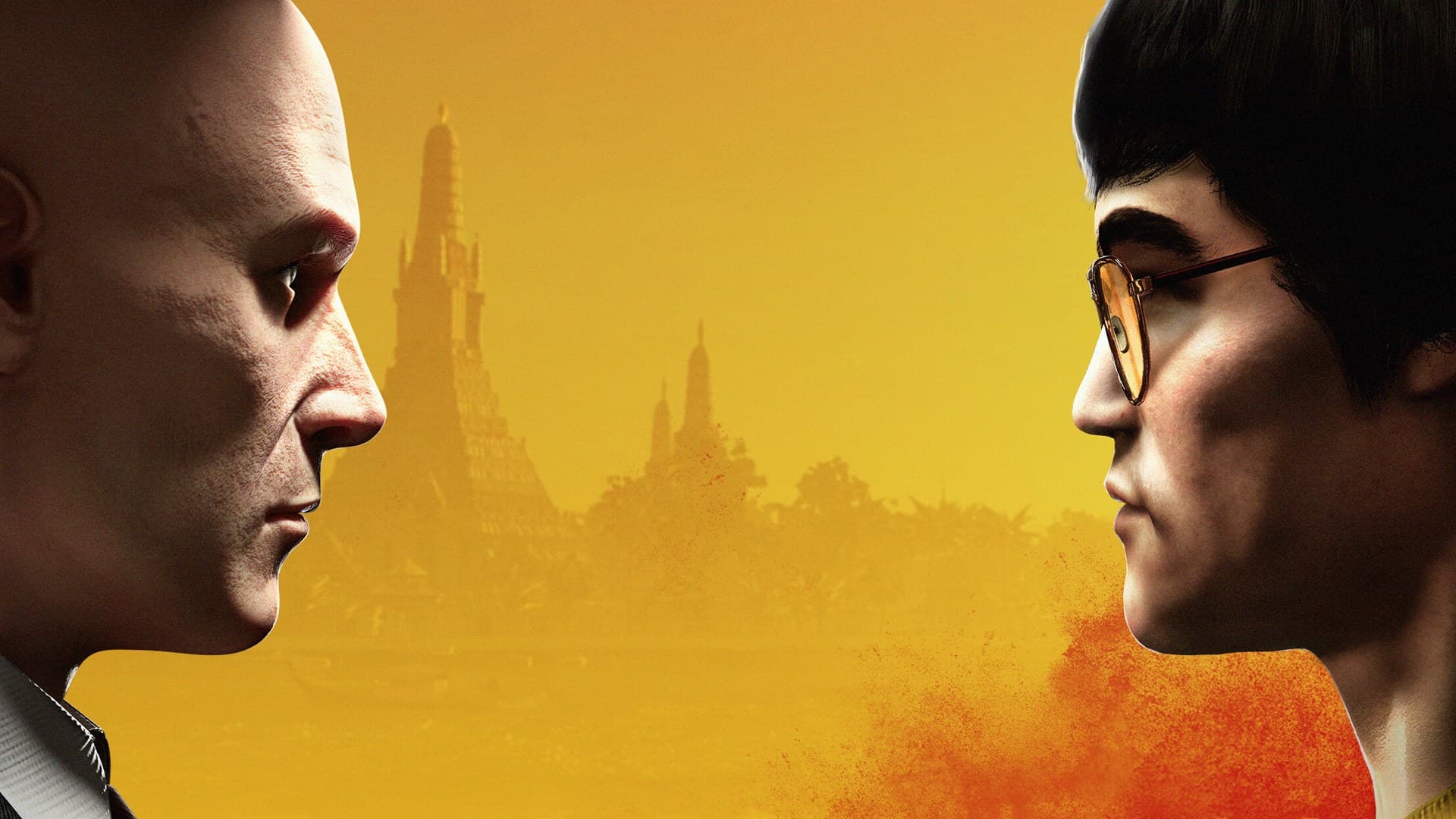 Agent 47 in Hitman Classic Trilogy Remastered with side-by-side visual comparison