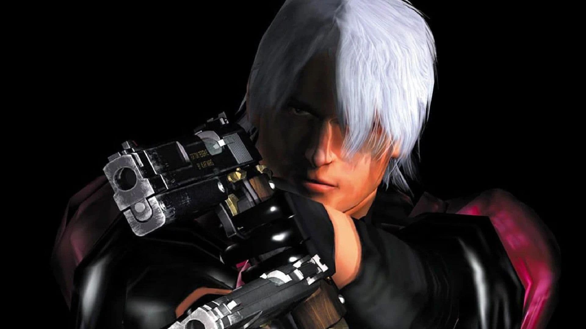 Dante from the original Devil May Cry game wielding his sword in combat
