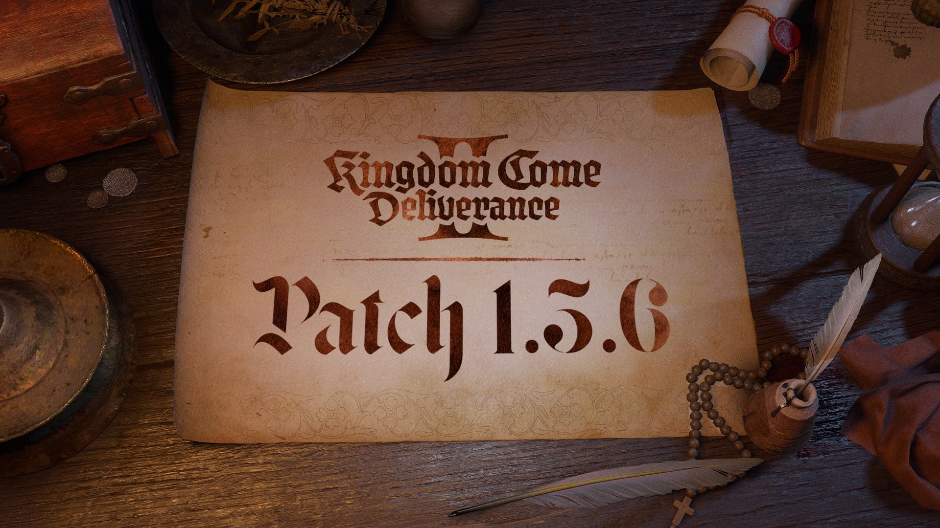 Kingdom Come: Deliverance II medieval tavern scene with mysterious jester character