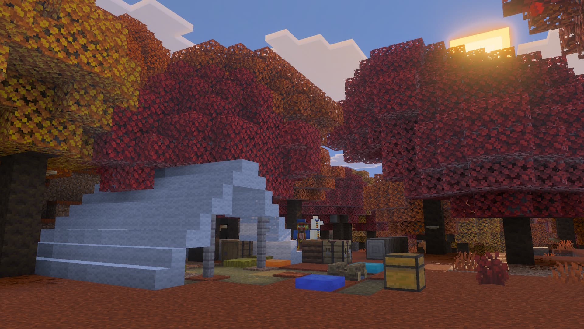 Minecraft Dungeons II hero character wielding sword and legendary armor against menacing mobs in dual-world setting