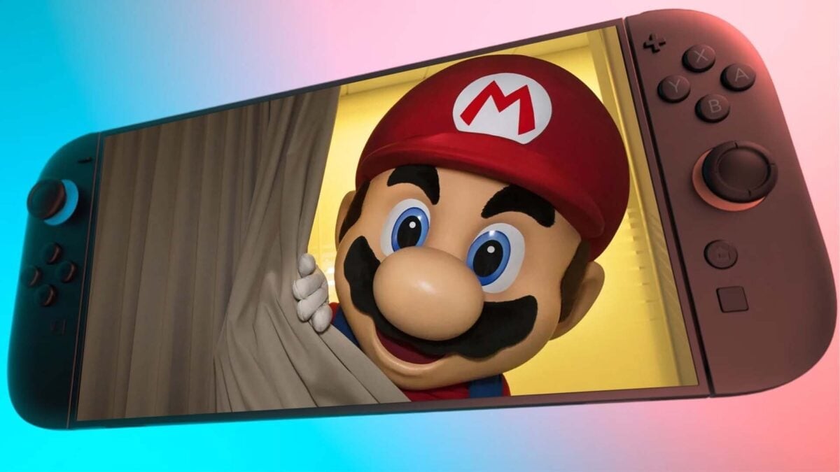 Nintendo Direct logo displayed on a screen with Switch 2 console in background