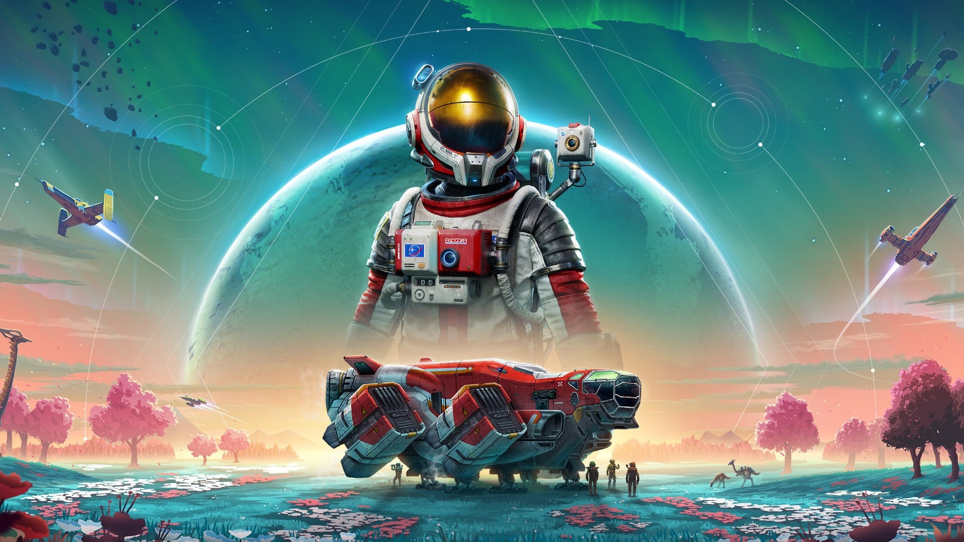 No Man's Sky The Swarm update key art showing corrupted sentinel swarm in space
