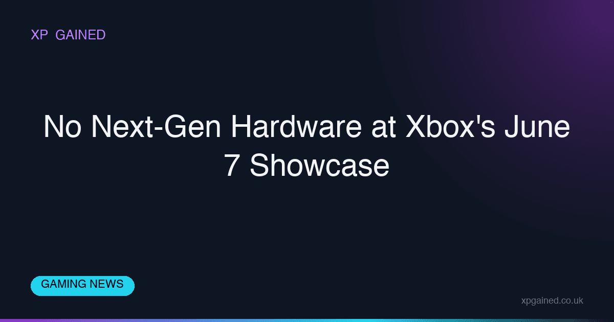 Xbox Games Showcase 2026 logo and stage setup with green branding