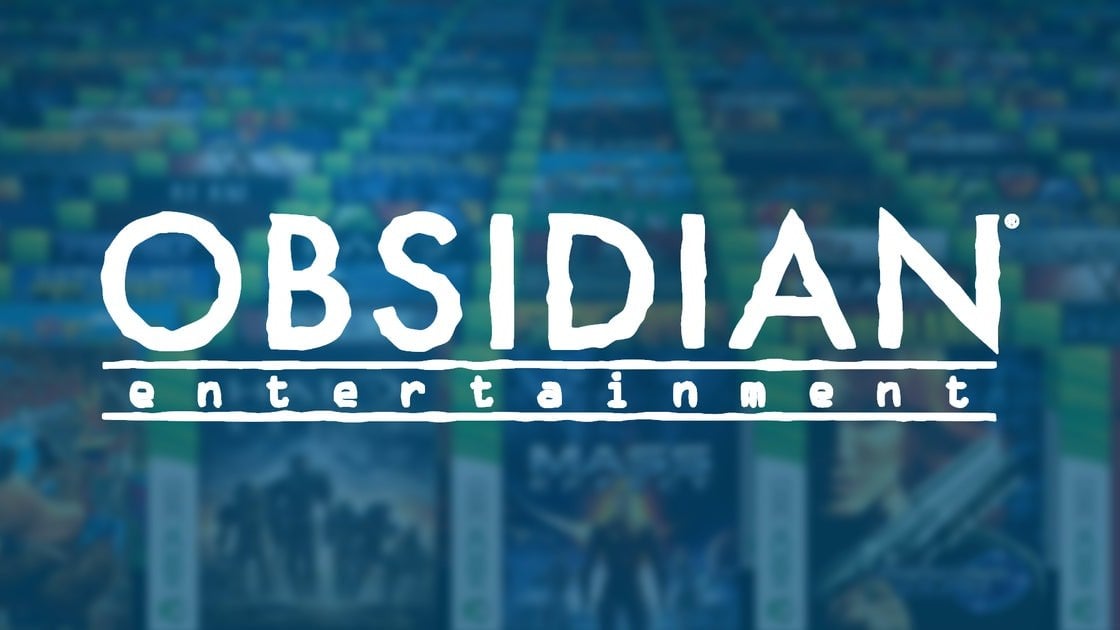 Obsidian Entertainment logo against a backdrop of Avowed key art featuring a fantasy landscape