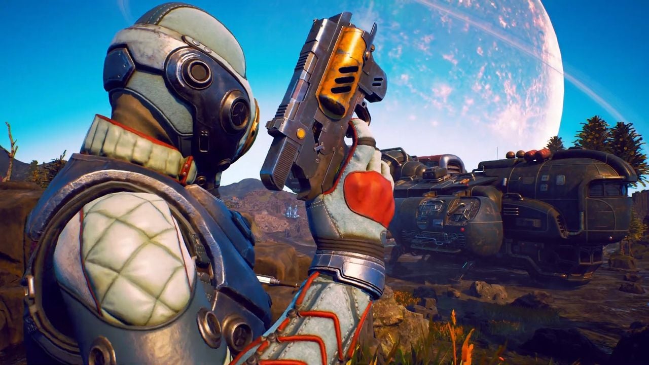 The Outer Worlds Spacer's Choice Edition key art featuring a space colonist