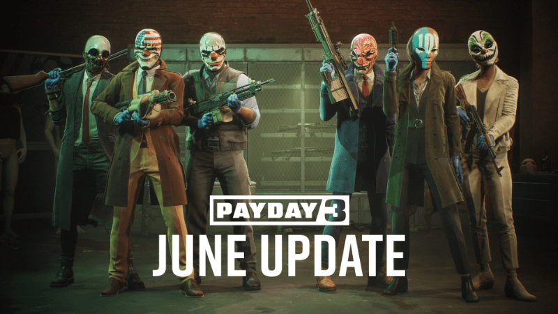 Payday 3 update 3.6 key art showing new Crimebonds system and HEAT meter interface