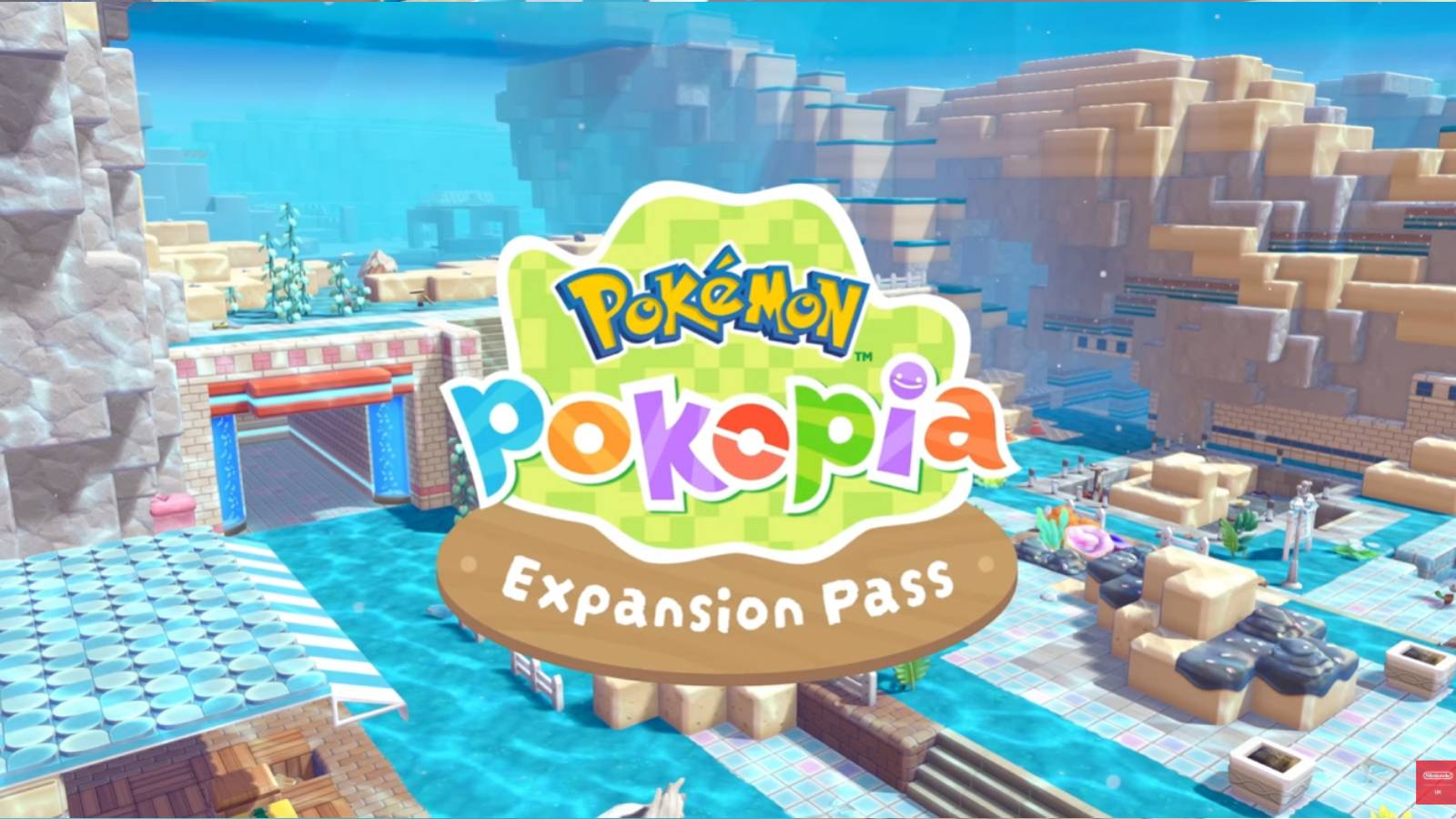 Pokemon Pokopia underwater scene showing submerged structures and aquatic Pokemon habitats