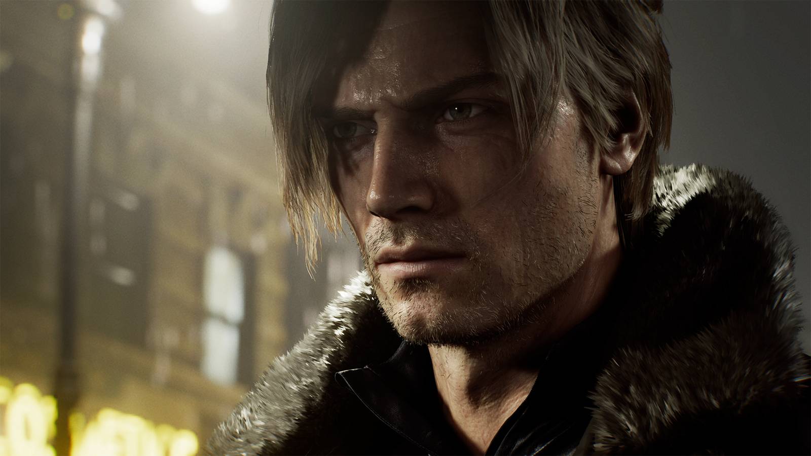Leon Kennedy in Resident Evil Requiem exploring the ruins of Raccoon City