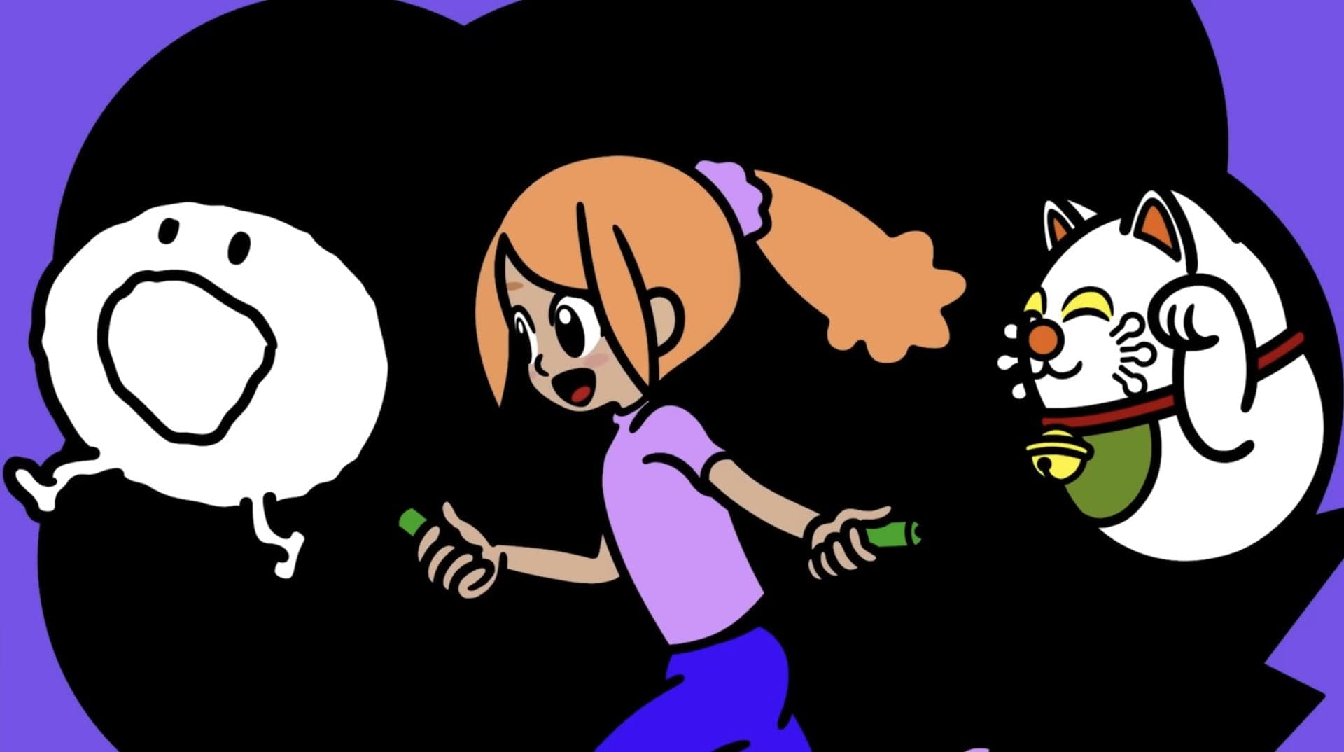 Rhythm Heaven Groove characters performing in a colorful rhythm minigame on Nintendo Switch
