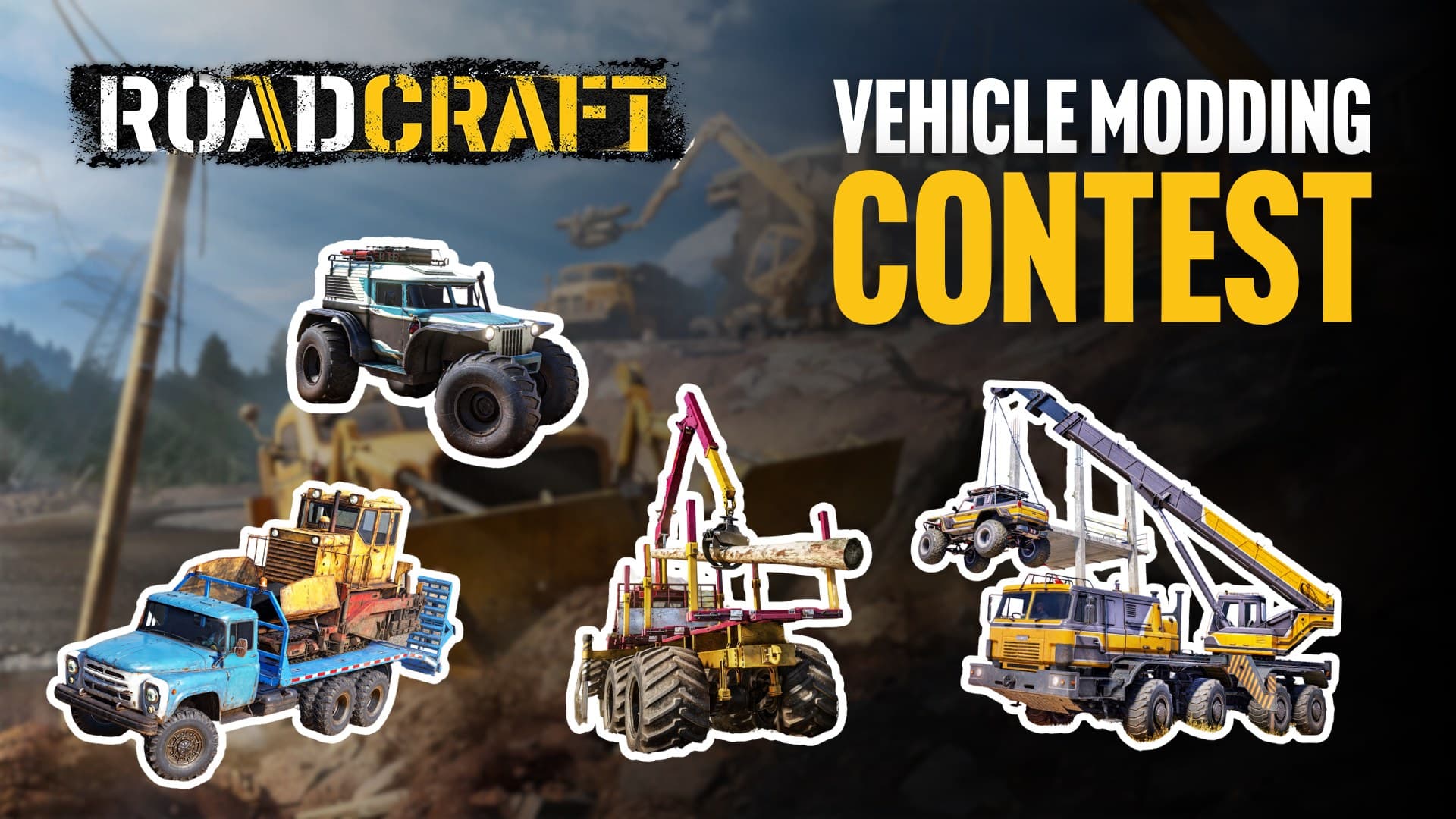 Roadcraft vehicle mod editor interface with custom truck creation tools