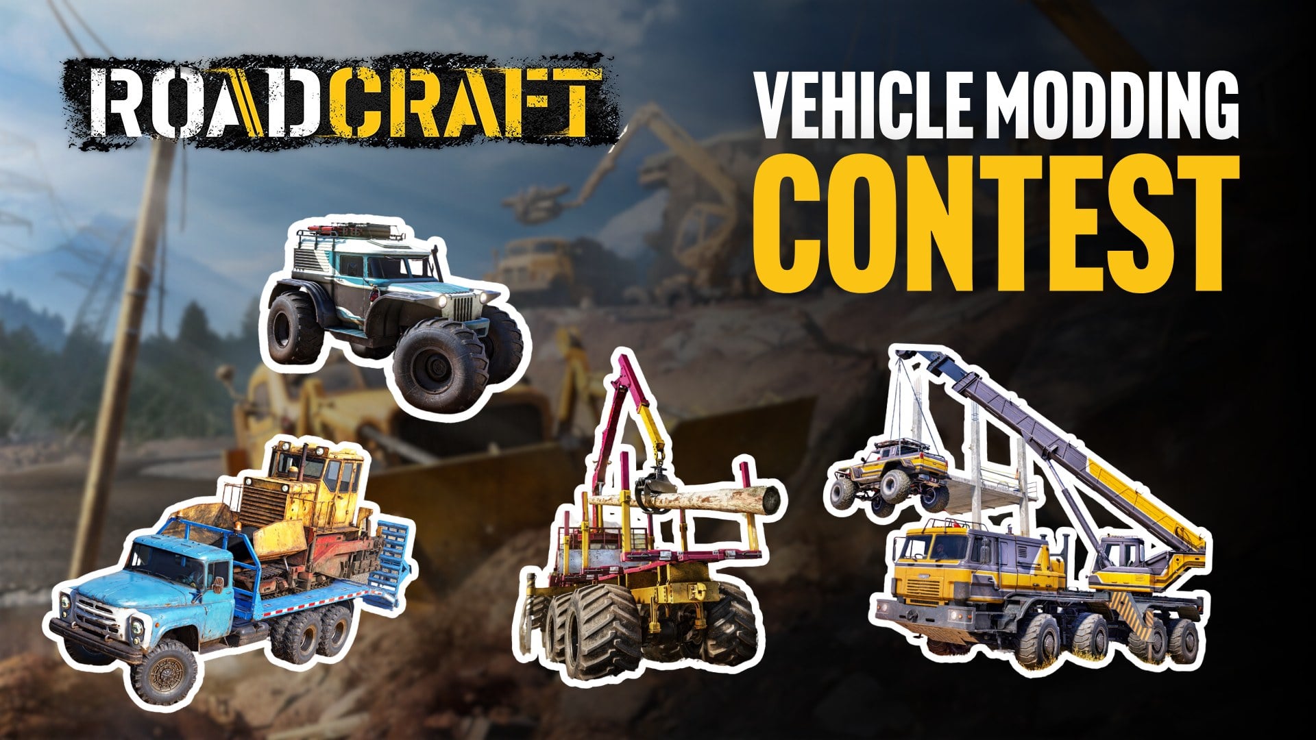 Roadcraft vehicle mod editor interface with custom truck creation tools
