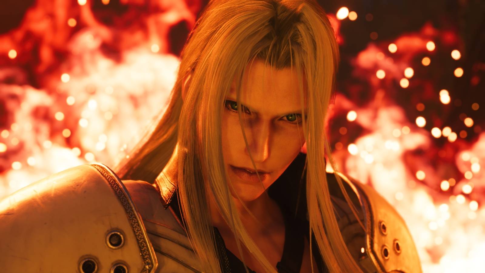 Sephiroth in Final Fantasy 7 Revelation with his iconic silver hair and Masamune blade