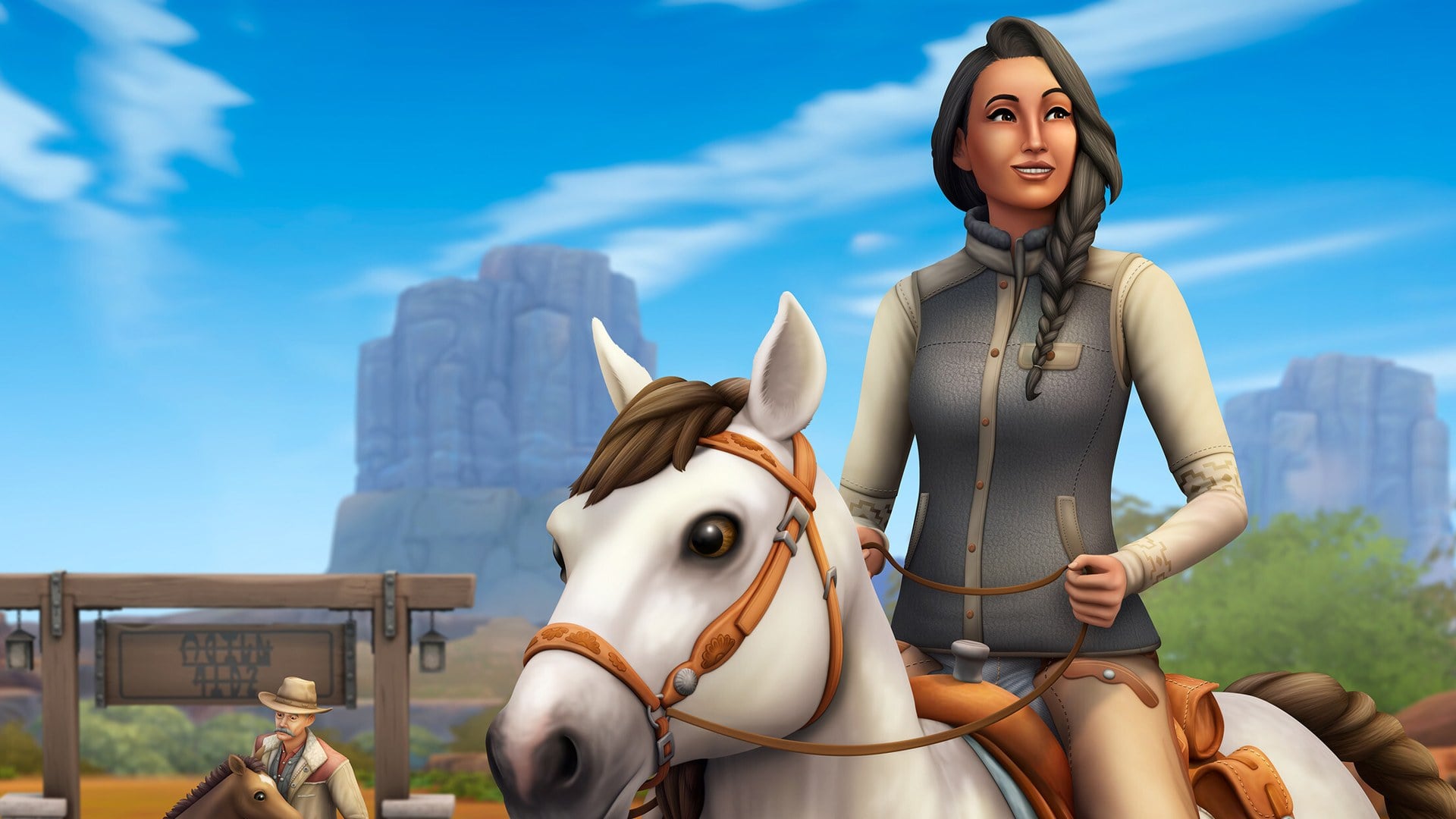 The Sims 4 gameplay showing a Sim in Build Mode with a gnome notification visible on screen