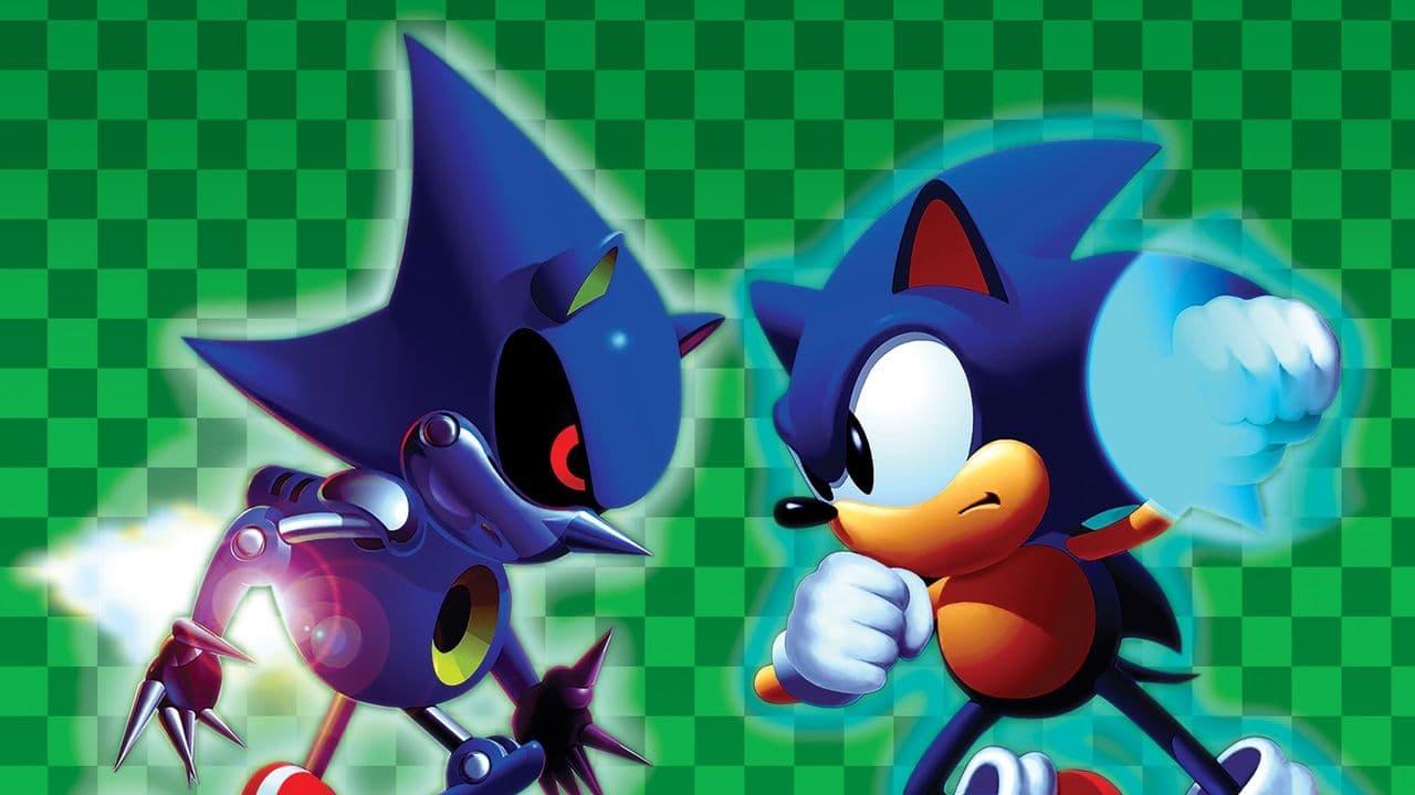 Sonic CD classic artwork featuring Sonic the Hedgehog and Metal Sonic