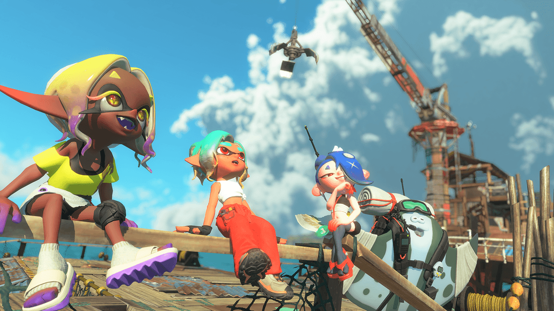 Splatoon Raiders key art featuring the player character exploring Spirhalite Islands
