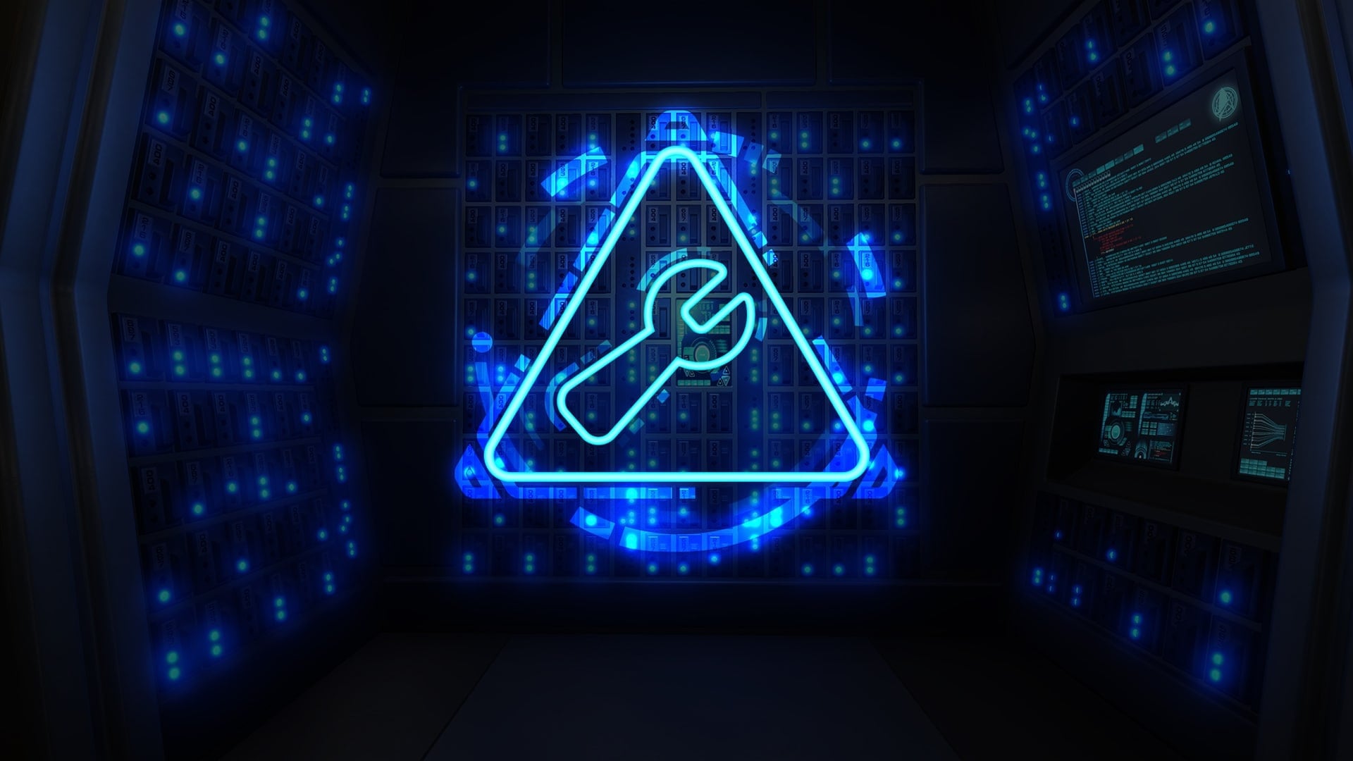 Star Trek Online starship exploring deep space with golden hexagon waypoint markers visible on HUD.